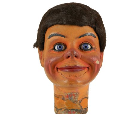 Jack Beckitt’s first professional Ventriloquist Dummy Johnny with seven movements by Davenports, well moulded painted papier-