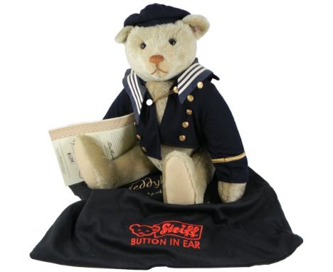Steiff Limited Edition Noth American Exclusive Teddy Kapitan 1910, 21 inches, 667954 white tag, 01088 of 1910, with certifica