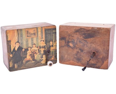 Two late 19th century musical Manovilles:Ser. No. 129, playing 2 airs with sepia picture remains to lid; Ser. No. 1040 playin
