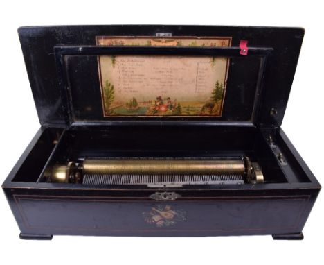 A good Mandoline Expressive musical box playing ten airs,Circa 1880, Ser. No. 896, with Mandoline teeth in groups of up to fi