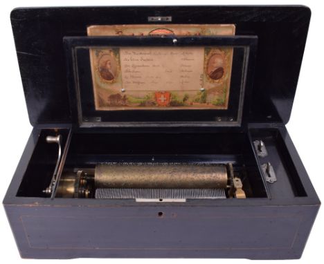 A musical box playing six airs, by Paillard Vaucher et fils,Circa 1887, Ser. No. 14036, with single-section comb, good colour