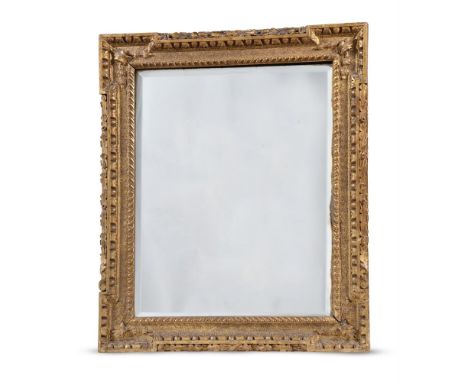 A CARVED GILTWOOD AND GESSO MIRRORIN GEORGE II STYLE, IN THE MANNER OF WILLIAM KENTOf tabernacle form, with carved railing fo