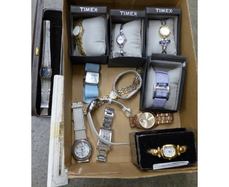 Wristwatches including three lady's boxed Timex
