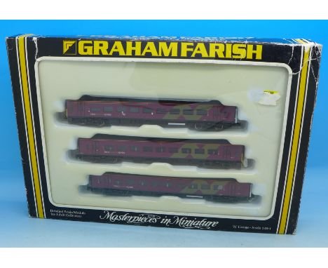 A Graham Farish N scale 371525 three car DMU, Northern Sprite