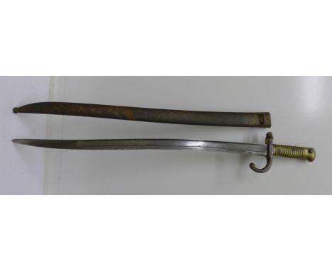 A French bayonet, 1868, with scabbard