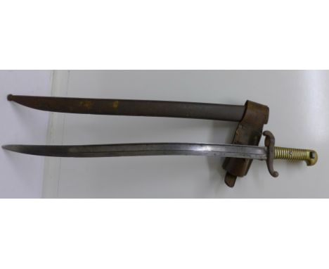 A French bayonet, 1842, with scabbard