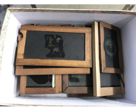 A collection of colour humour glass lantern slides