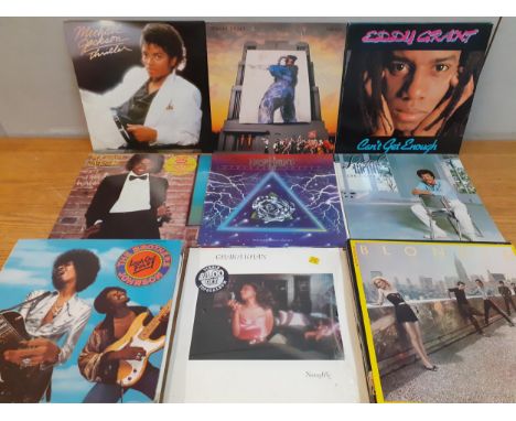 A quantity of mainly 1980's LP's and 12" records to include Michael Jackson, Spandau Ballet, Earth Wind and Fire, Blondie, Ch