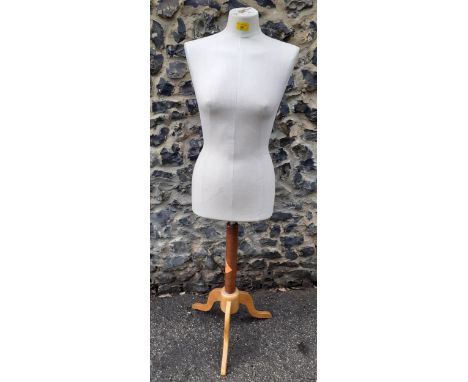A late 20th Century adjustable mannequin on treen stand. Location:BWR 
