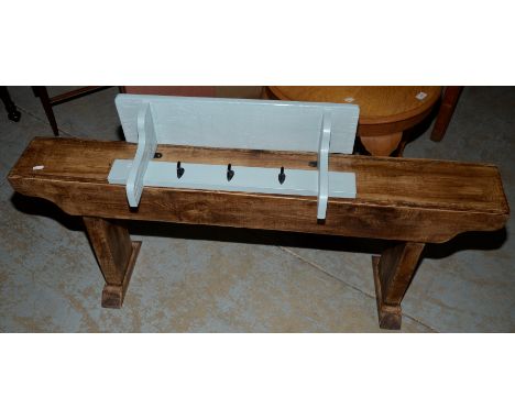 Small bench and painted coat rack