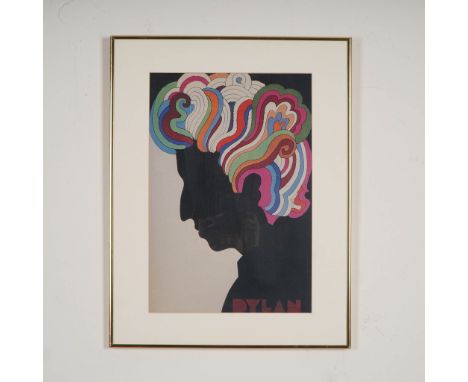 Iconic psychedelic poster after the original by American graphic designer Milton Glaser in 1966, featuring a silhouette of Bo