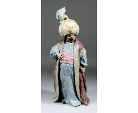 A Lladro porcelain figure - "The Sultan", 16ins high (printed, impressed and incised marks)