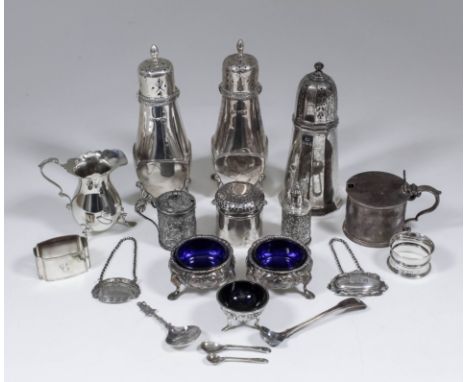 A William IV silver cylindrical lidded mustard of plain design with C-scroll handle, 2.75ins diameter x 3ins high, by John Ed