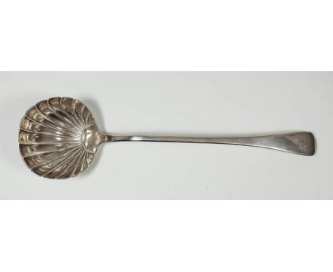 A late George III silver soup ladle with shell pattern bowl by Richard Crossley & George Smith IV, London 1810 (weight 5.5ozs