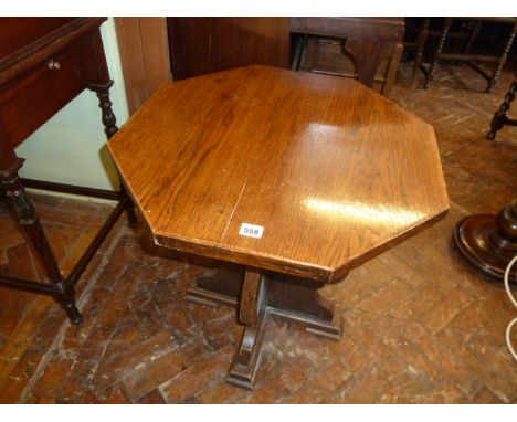 Octagonal oak lamp table 