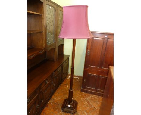 Mid 20thC mahogany standard lamp 