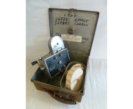 Vintage bus conductors ticket machine - Set Right Registers Ltd - rolls of tickets in metal case 