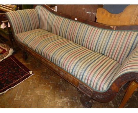 Regency mahogany scroll end sofa 