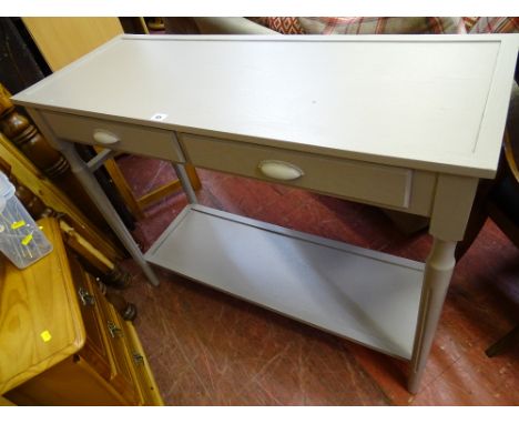 Grey painted two drawer console table