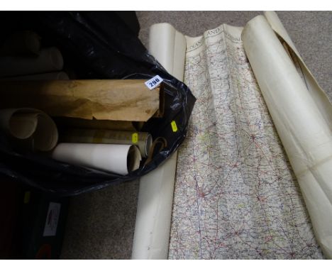 Quantity of posters, prints and Ordnance Survey maps etc