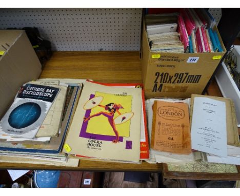 Parcel of Ordnance Survey maps and a parcel of theatrical programmes and other memorabilia 