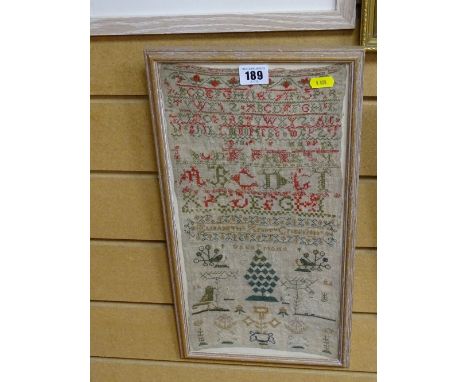 Antique needlework sampler by Elisabeth Arhot Crieff, dated 1808