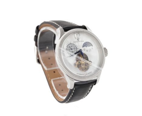 Constantin Weisz, a gentleman's stainless steel automatic bracelet watch, Ref 12Q214CW. The part engine-turned silvered dial 