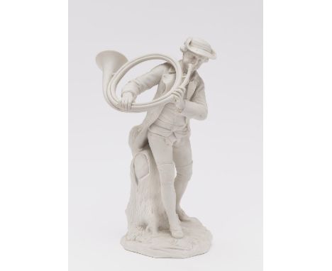 JagdhornbläserSèvres, um 1900 Biskuitporzellan. Pressmarke. H. 38 cm.