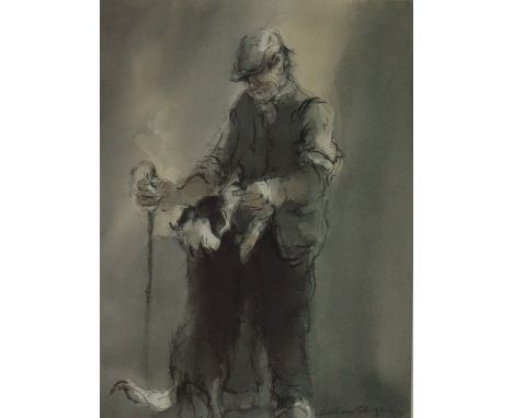 William SelwynA farmer and dogLimited edition print No. 101/300Signed in pencil to the margin36.5 x 27.5cm (image size)
