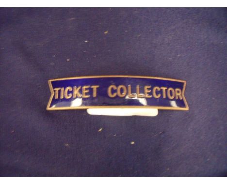 Midland region brass and enamel "Ticket Collector" railway small fishtail cap badge by JR Gaunt London 