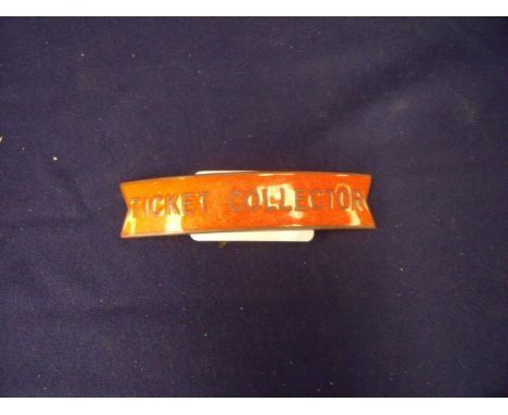 North Eastern region railway brass and enamel "Ticket Collector" small fishtail cap badge by JR Gaunt London 