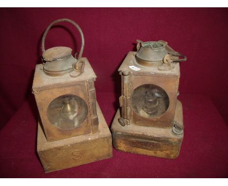 Two LNER railway lamp interiors (2) 