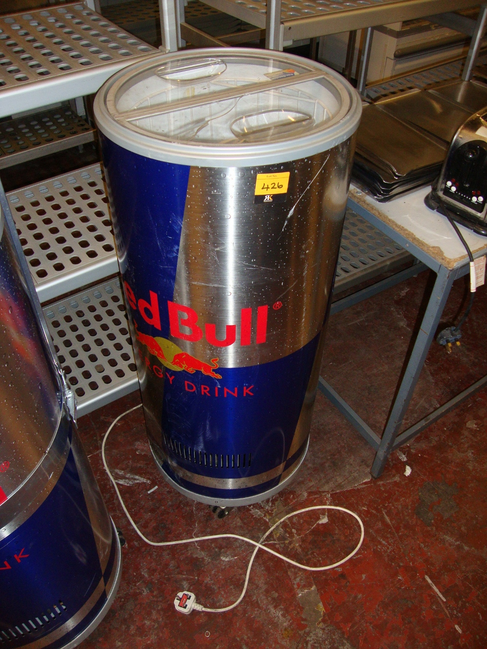 red bull can shaped fridge