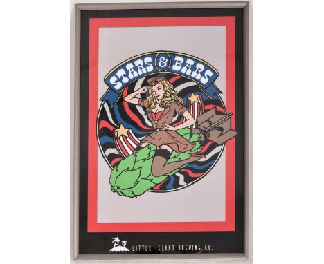 Little Island Brewing Co. - a full colour art promotional advertising point of sale poster. The poster showcases the Stars & 