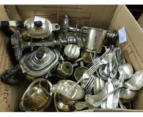 A quantity of EPNS to inc a four-piece tea service, Kings pattern flatware, candlesticks etc