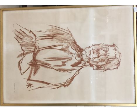 Oskar Kokoscha (1886-1980):Self portrait, lithograph, hand signed, 80 x 110 cm