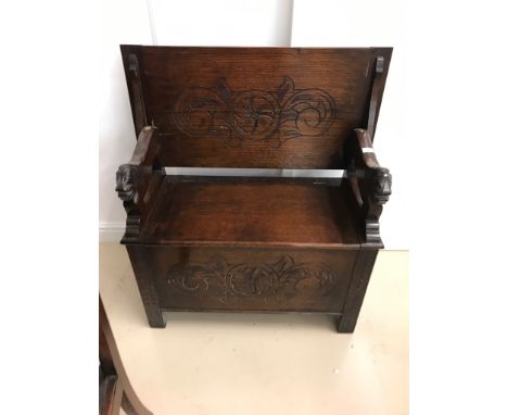 An oak monk's bench