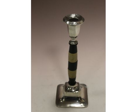 A LARGE HALLMARKED SILVER CANDLE STICK