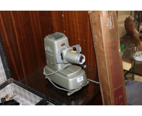 AN ALDIS PROJECTOR & A SCREEN