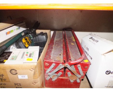A QUANTITY OF TOOLS, BULBS ETC