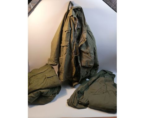 Medium US Military Jacket Circa 1950s with detachable body warmer with three regular extra large combat trousers [From 39 to 