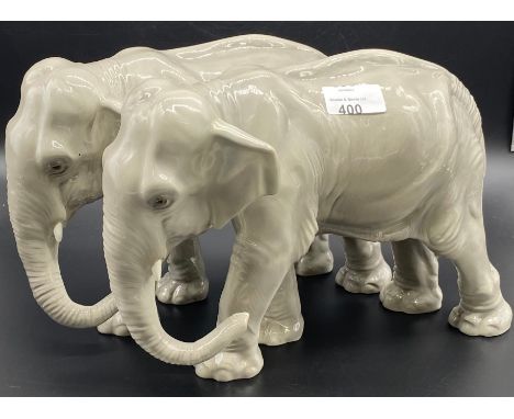 Goldscheider German Porcelain twin elephant figure [H21cm] 