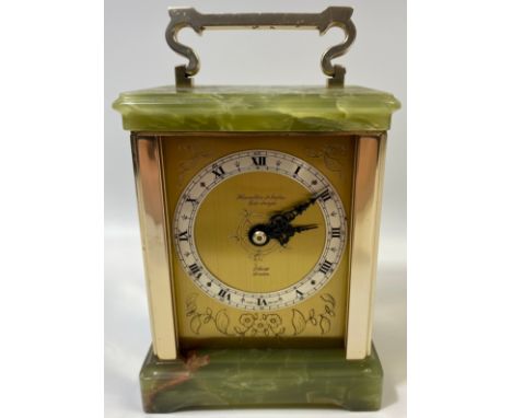 Hamilton and Inches of Edinburgh Elliott mantle clock in an Art Deco style onyx case[Height - 15cm] 