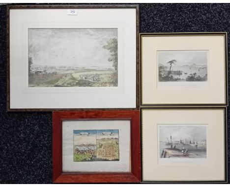 5 Artworks;Birket Foster - Coloured engraving titled ''Edinburgh from Carlton Hill.C.Richardson - A pait of coloured engravin