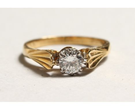 AN 18CT GOLD DIAMOND SOLITAIRE RING