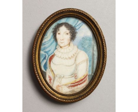 A GOOD OVAL PORTRAIT MINIATURE OF A LADY