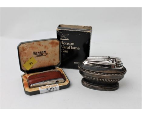 Vintage Ronson pocket lighter and Ronson desktop lighter 