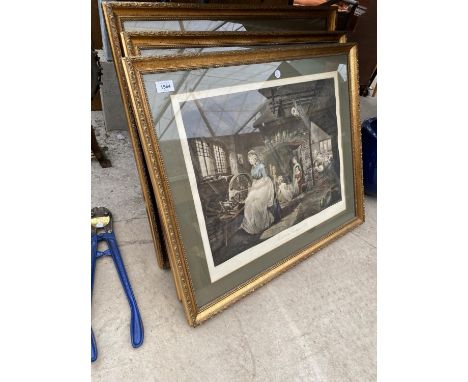 THREE ASSORTED GILT FRAMED PRINTS 