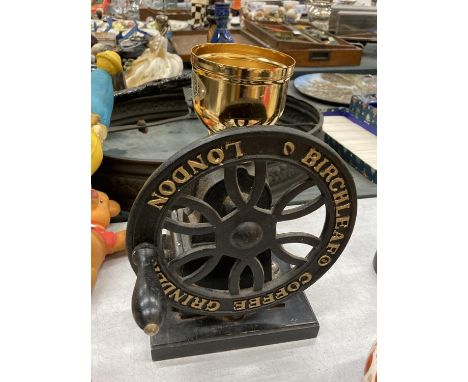 A HEAVY CAST BIRCHLEAF OF LONDON COFFEE GRINDER 