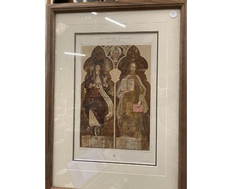 A FRAMED VINTAGE NORDMANN LITHOGRAPH OF RELIGIOUS FIGURES 